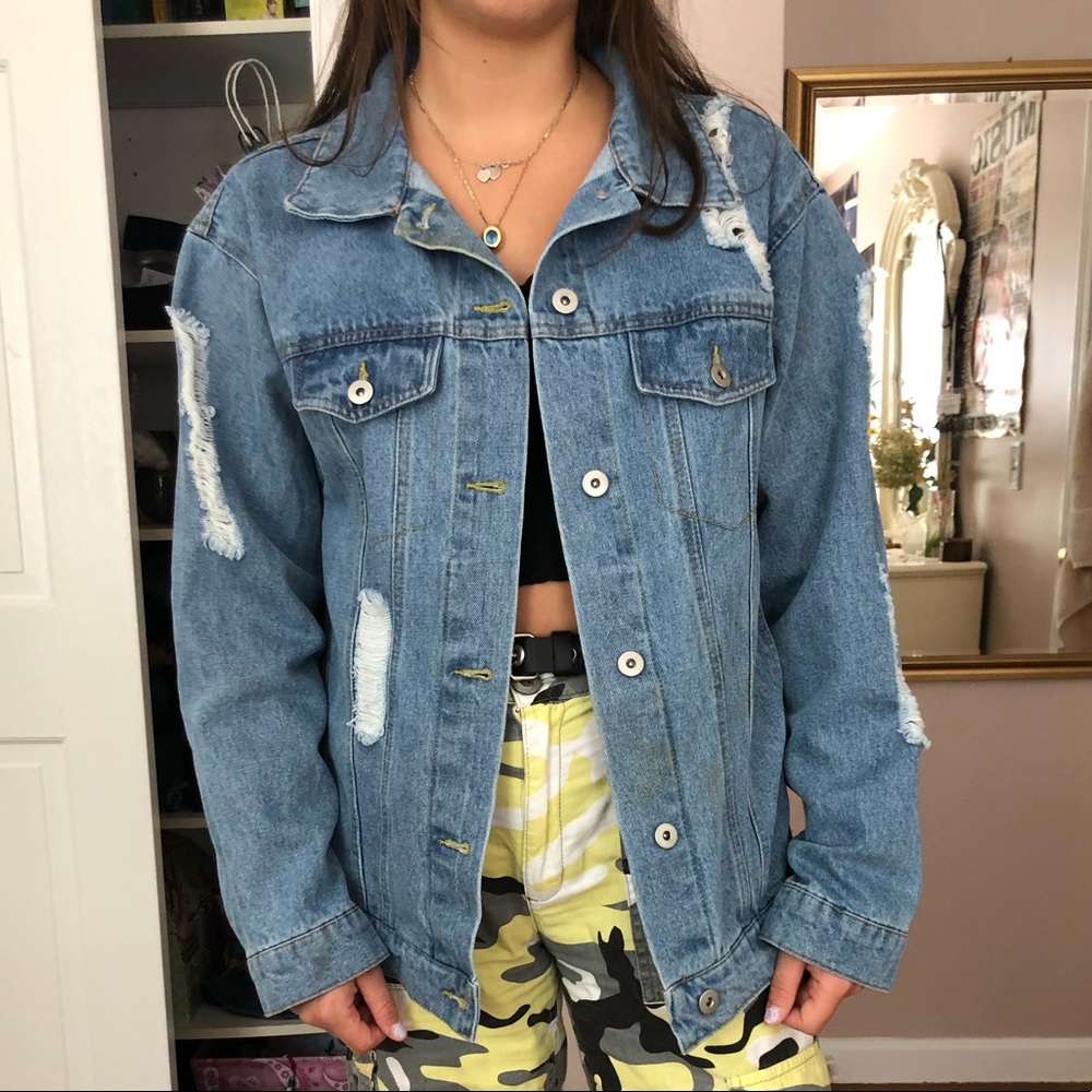 Ripped denim jacket